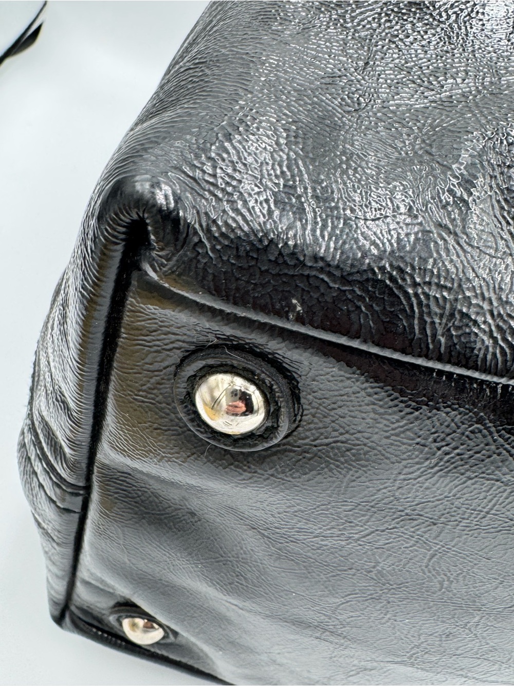 Yves Saint Laurent East Boston Black Patent Leather Satchel - COA - Picture 10 of 16